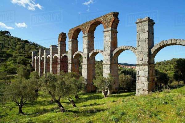 The Roman Aqueduct of Moria, Lesvos Island, Greek Islands, Greece