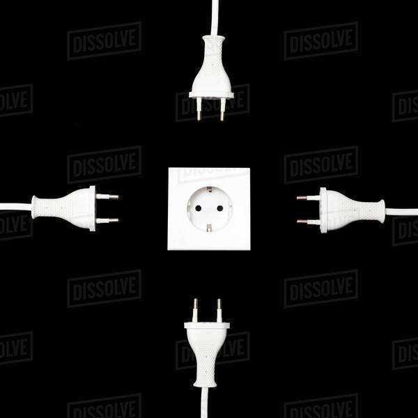Electrical plugs and socket Stock Photo Dissolve