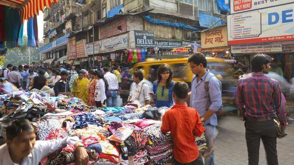 Clothes market time lapse Crawford Market Mumbai India HD