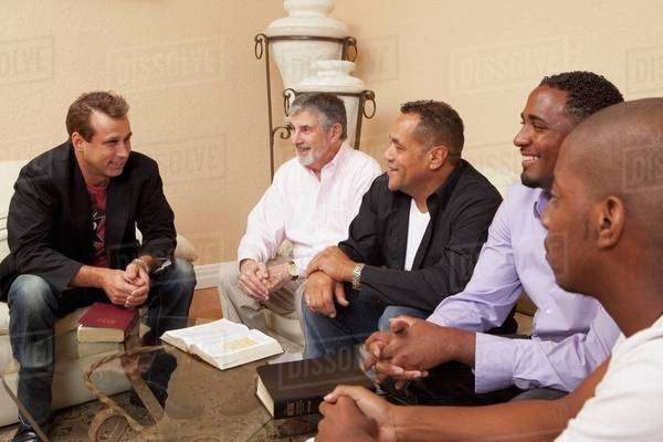 Group Of Men Studying The Bible Stock Photo Dissolve