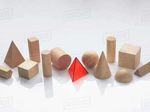 Geometric shapes used in maths and calculus education - Stock Photo