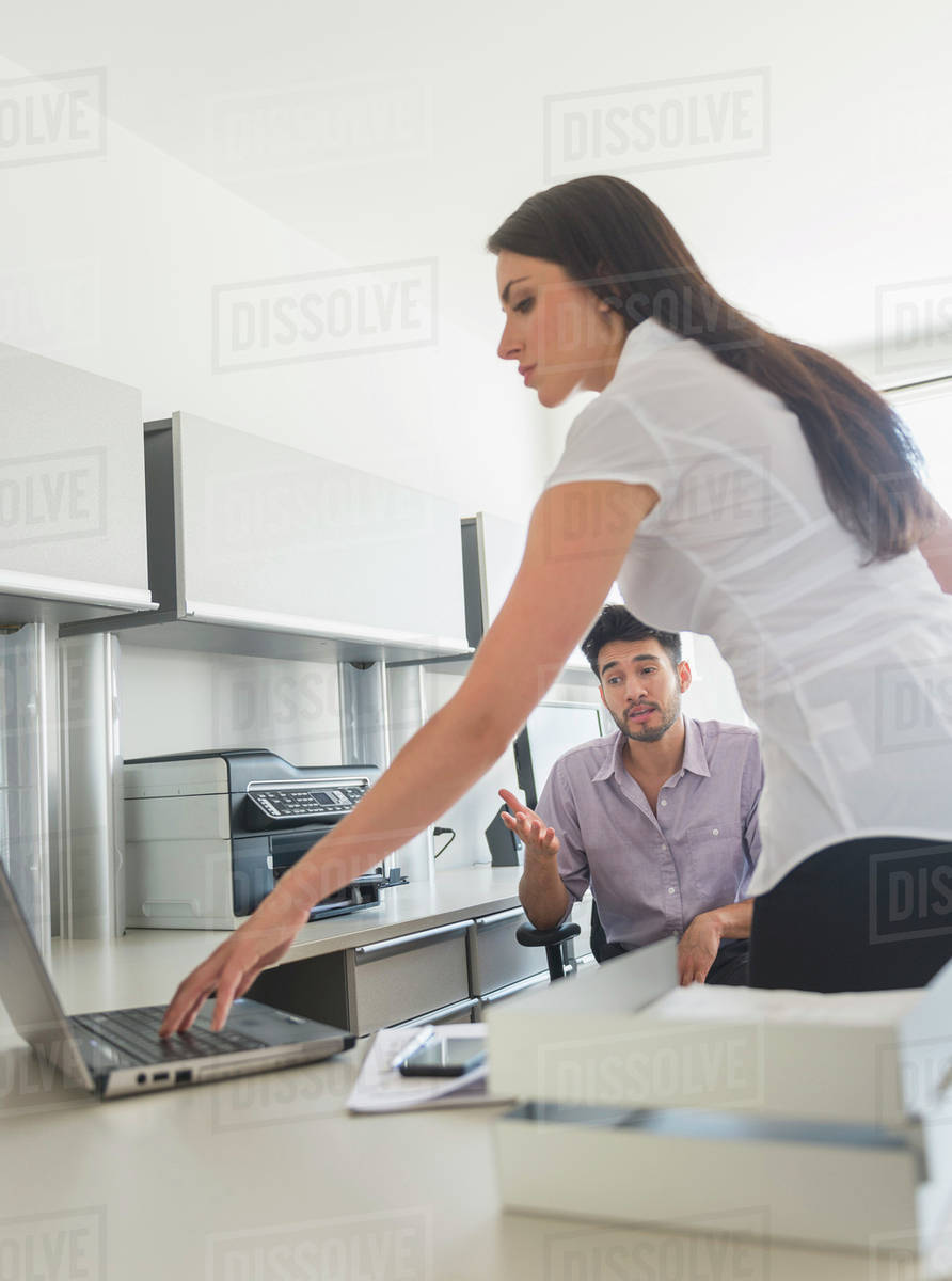 Business man and woman at work in office - Royalty-free Stock Photo ...