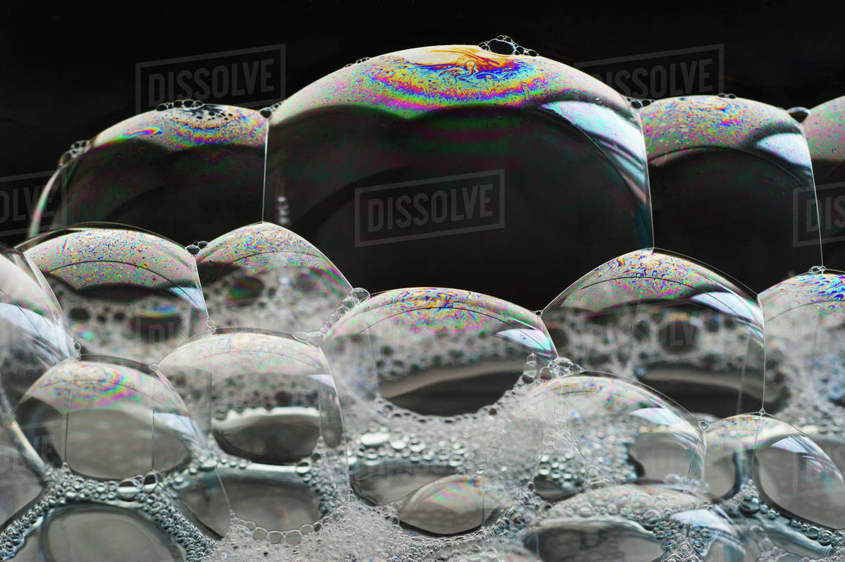 Close up of soap bubbles Stock Photo Dissolve