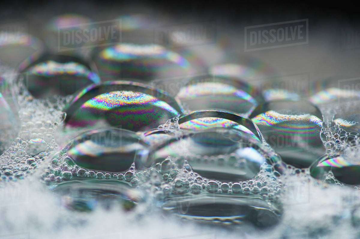 Close up of soap bubbles Stock Photo Dissolve