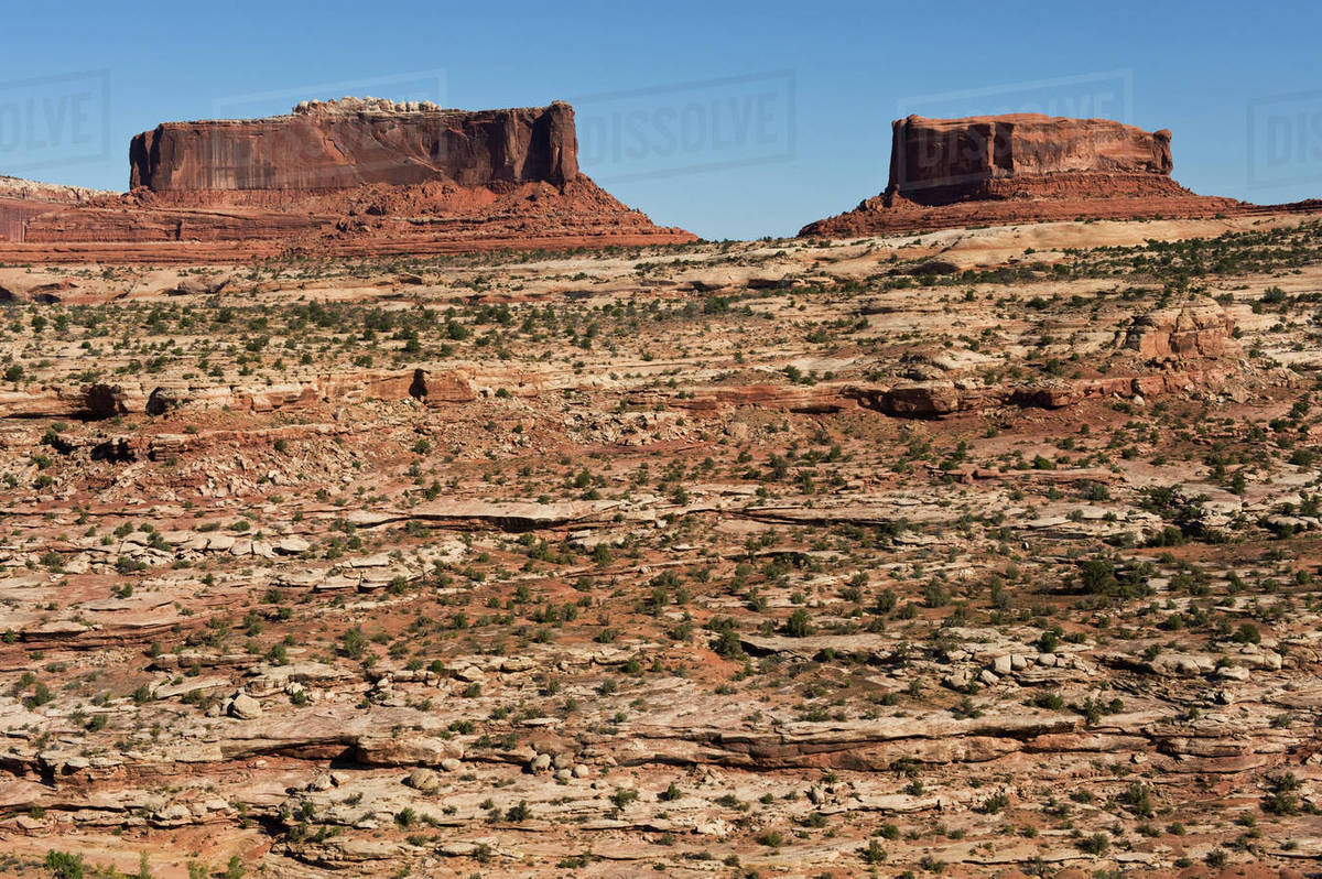 Monitor and Merrimack buttes, Utah Stock Photo Dissolve