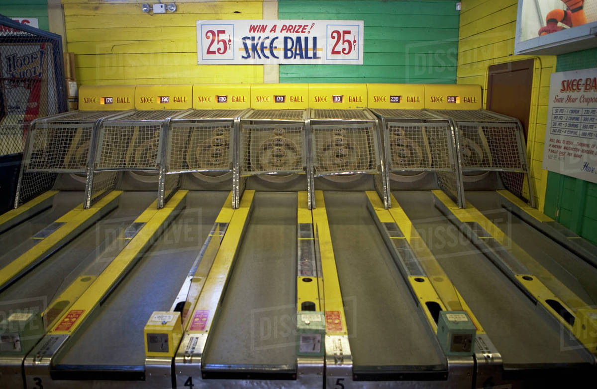 Skeeball at amusement park Stock Photo Dissolve