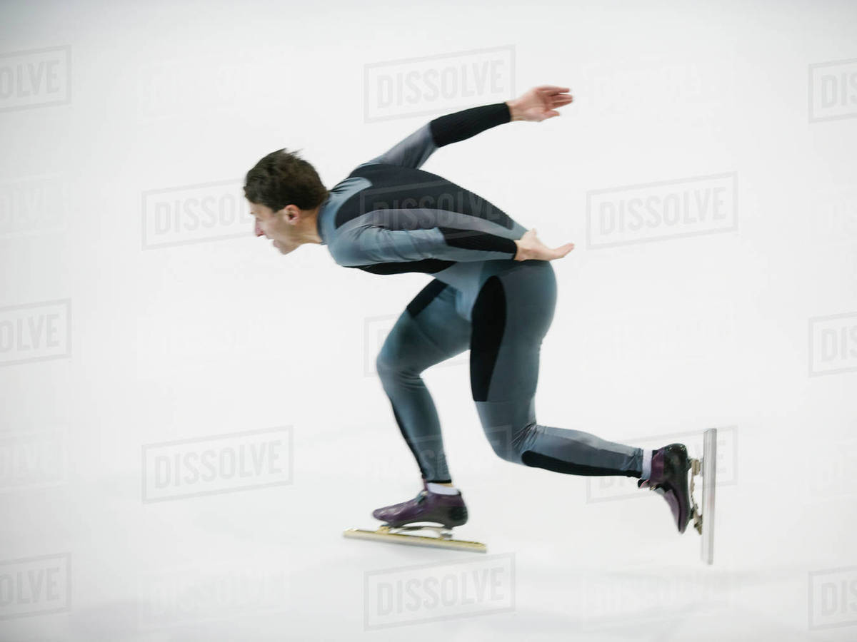 Male speed skater skating Stock Photo Dissolve
