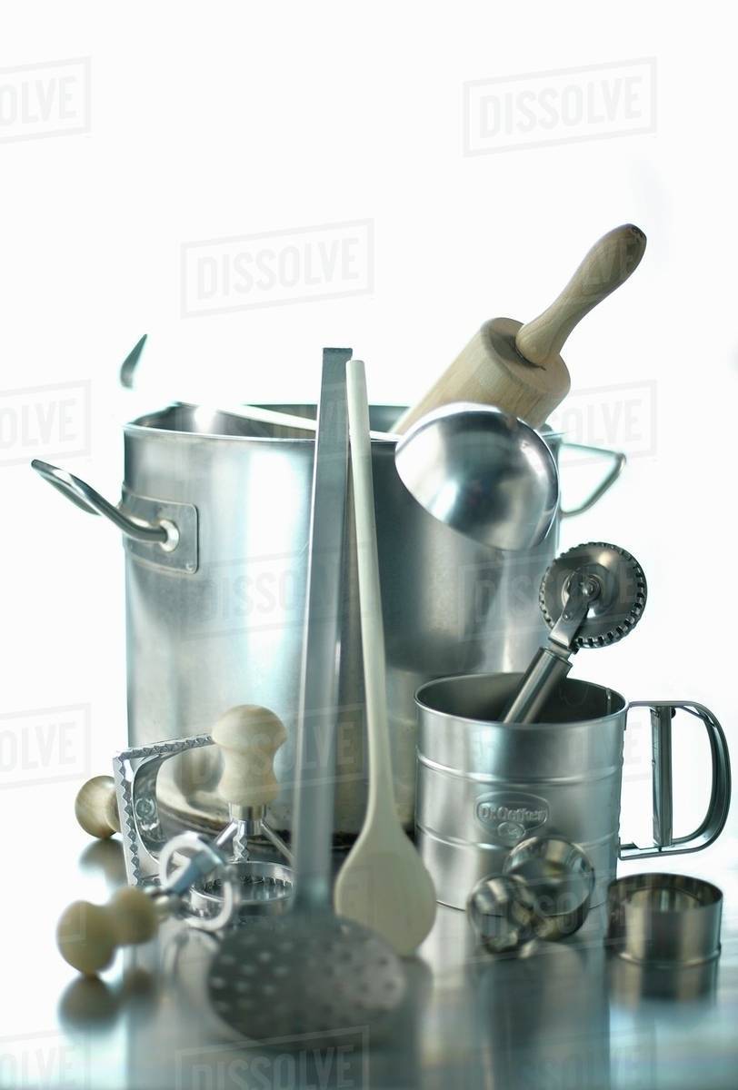 Various utensils for making pasta dishes Stock Photo Dissolve