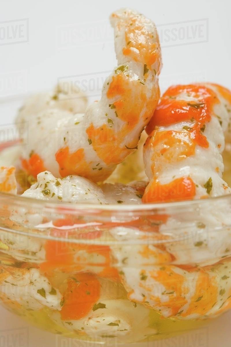 Surimi prawns in oil Stock Photo Dissolve