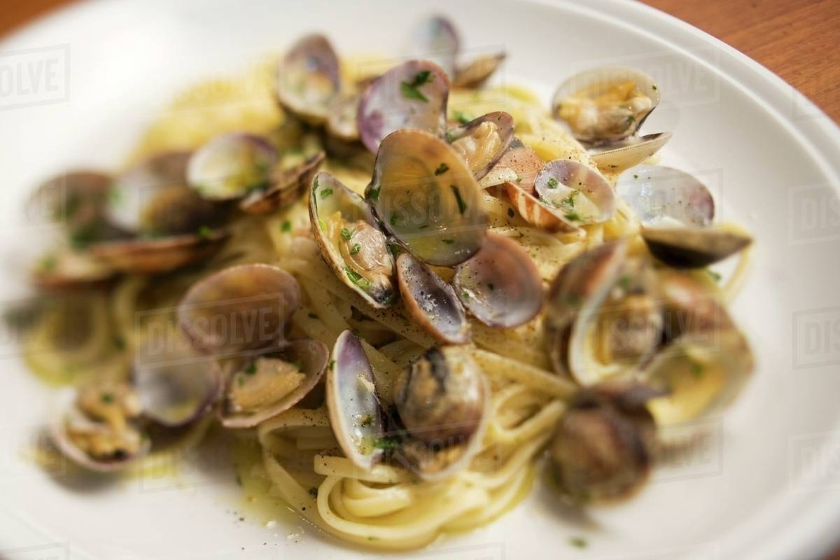 Linguine with shellfish - Stock Photo - Dissolve