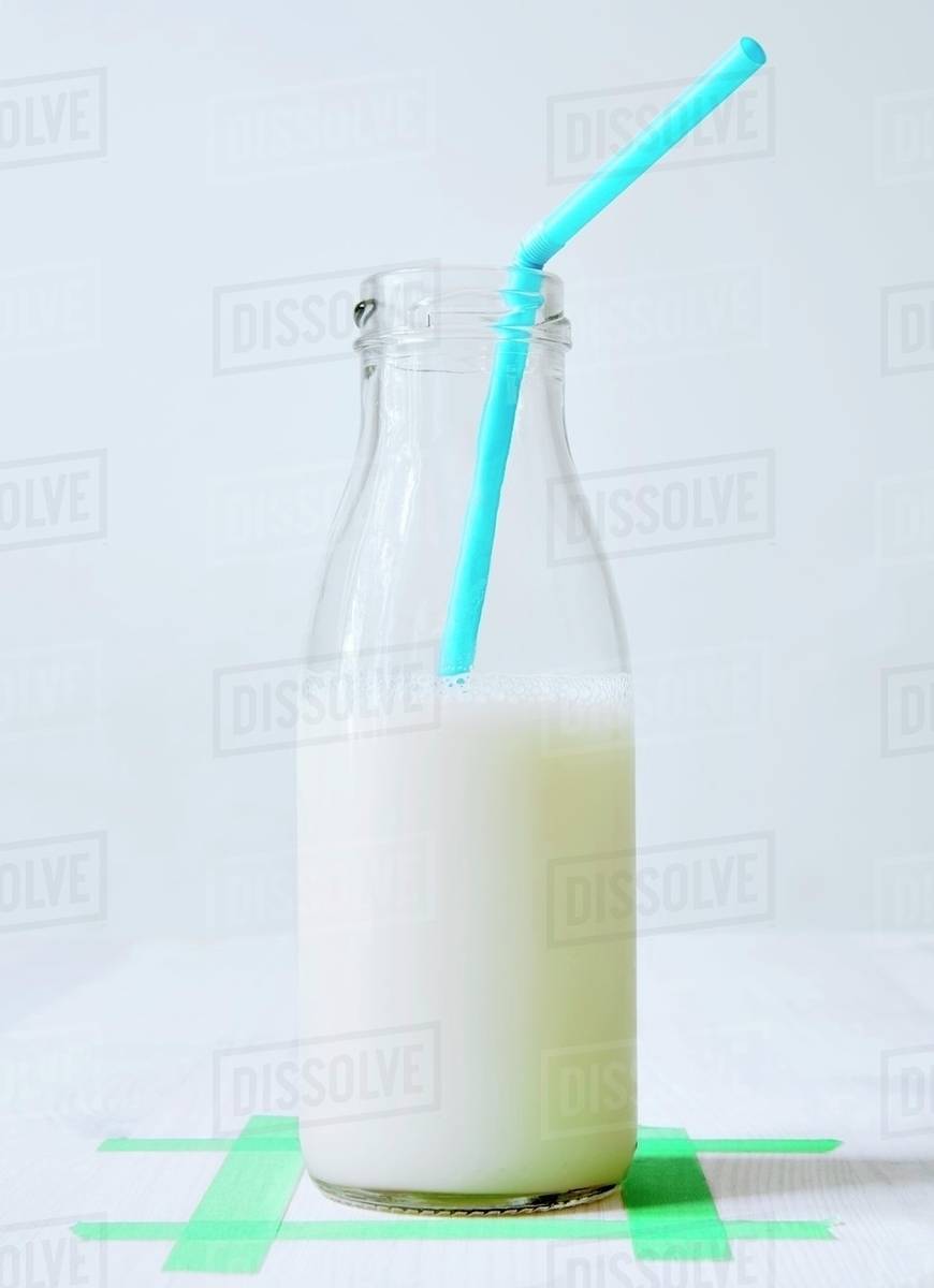 A bottle of almond milk Stock Photo Dissolve