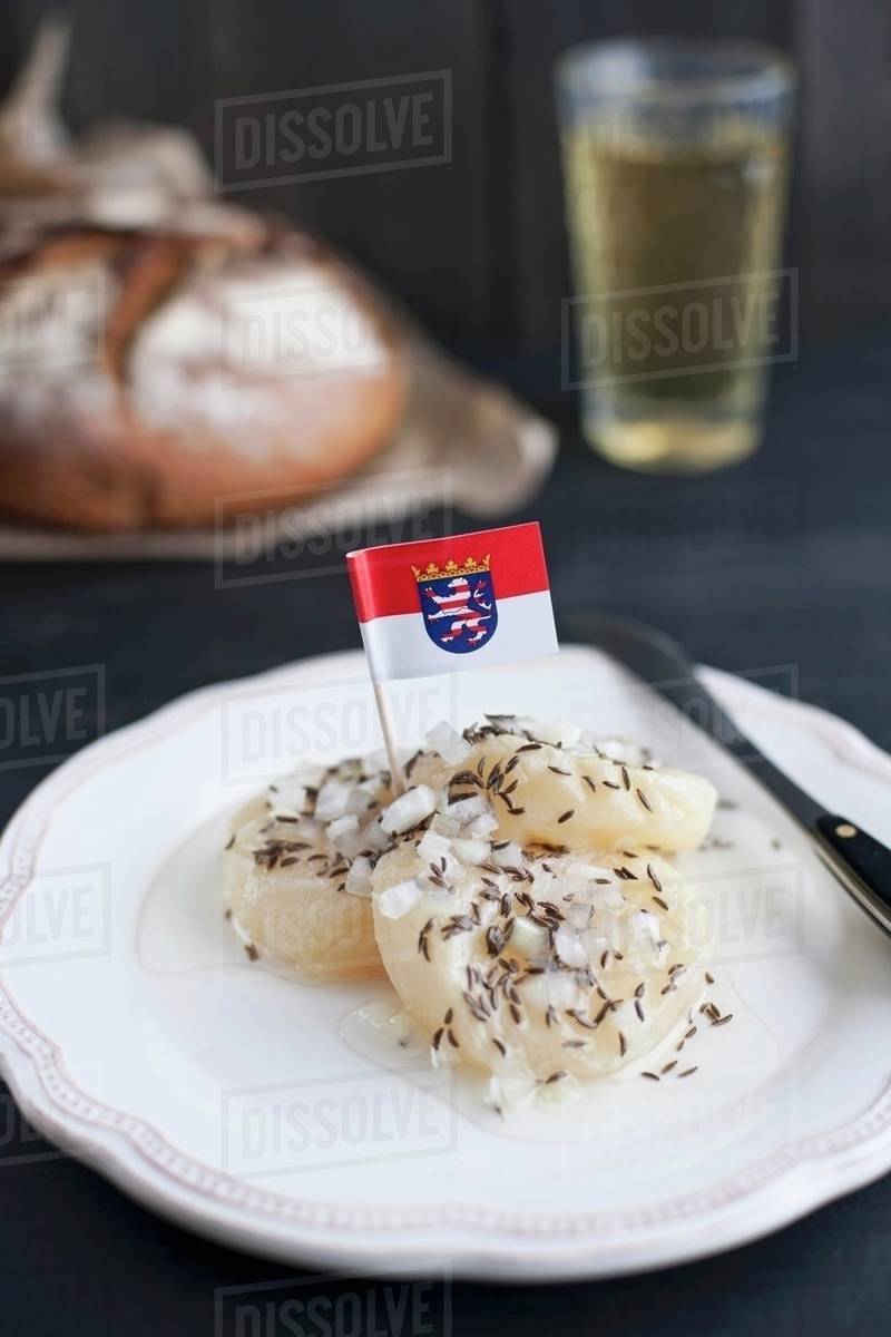 Handkas mit Musik (handmade sour milk cheese with an onion marinade