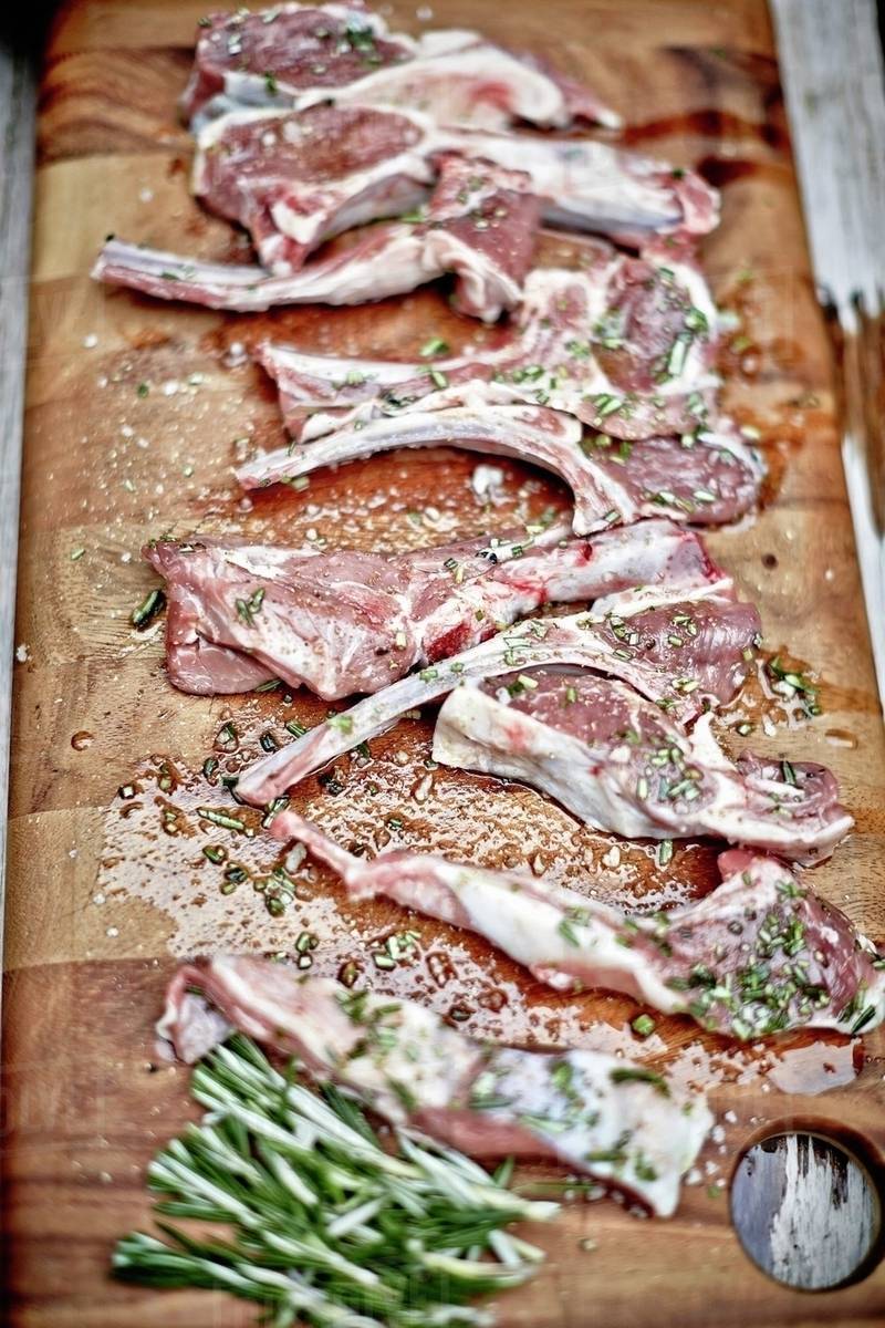 Marinated lamb ribs Stock Photo Dissolve