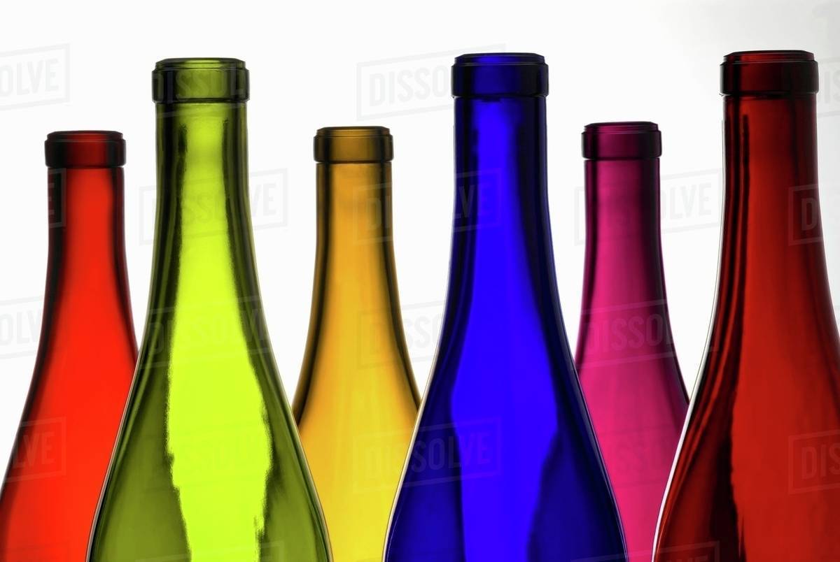 Colorful Wine Bottles Stock Photo Dissolve