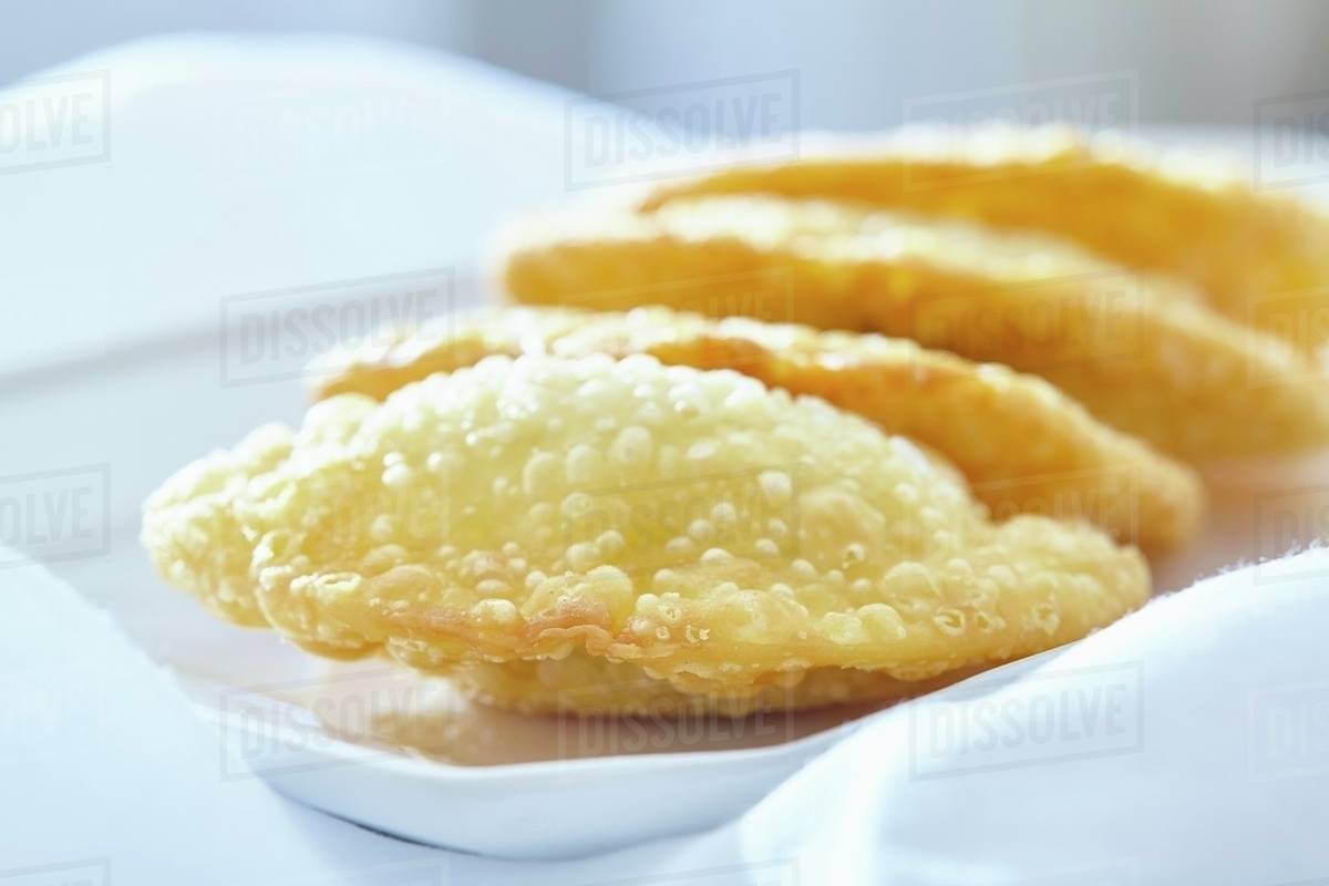 Pastel de queijo (fried pastry parcels filled with cheese, Brazil