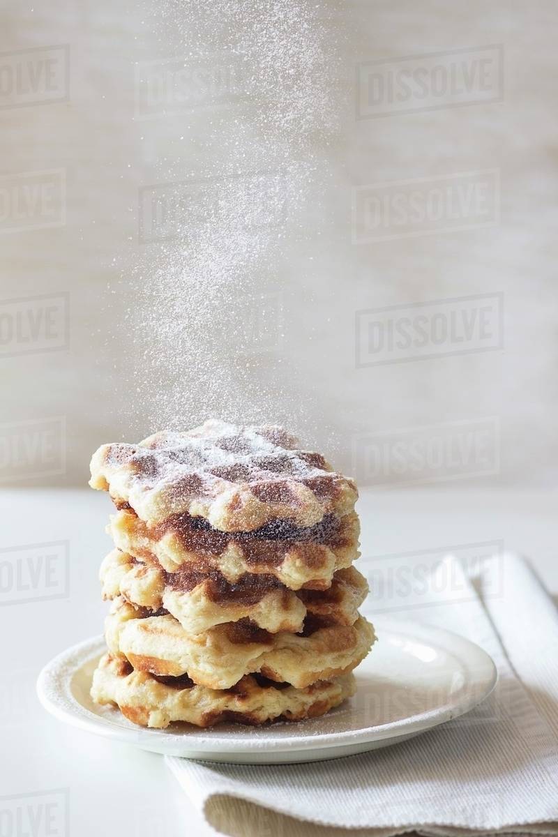 Belgian waffles with icing sugar