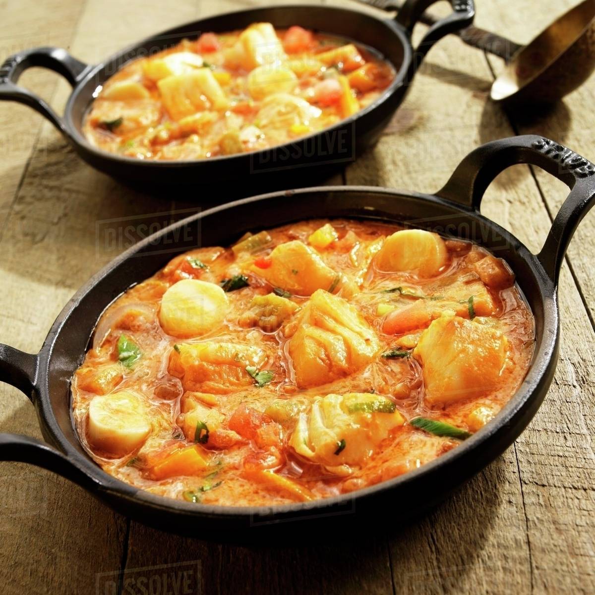 Brazilian Fish Stew with Sea Bass and Hearts of Palm Stock Photo