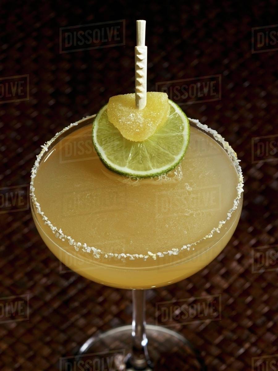 Pineapple Margarita with Fruit Garnish Stock Photo Dissolve