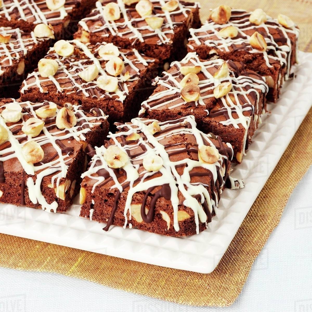 Chocolate hazelnut slices Stock Photo Dissolve