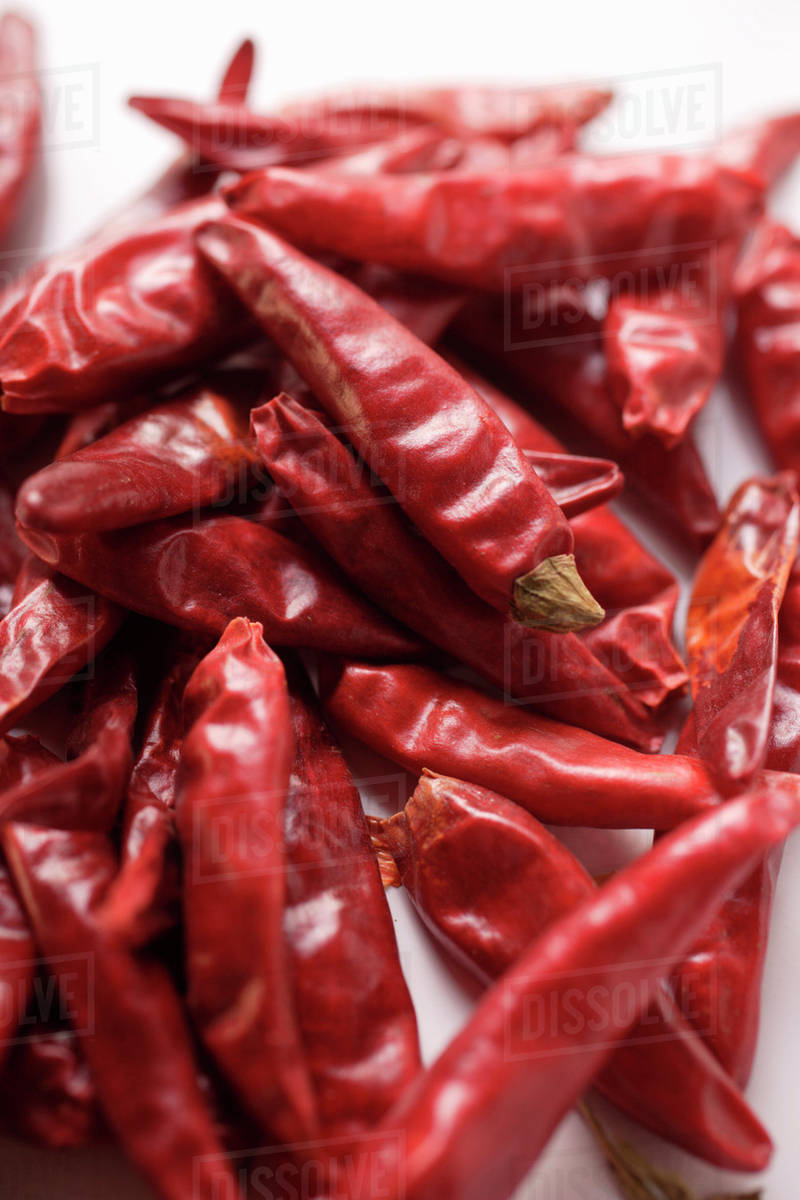 Dried red chili peppers Stock Photo Dissolve