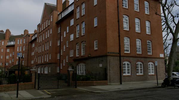 Low-angle shot of a red brick apartment building in London - Stock ... Low-angle shot of a red brick apartment building in London - Stock ...