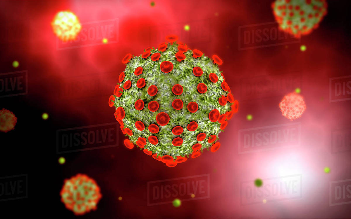 Microscopic view of HIV virus. - Royalty-free Stock Photo | Dissolve