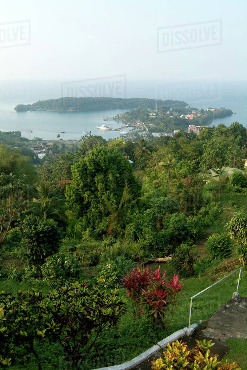 View of Port Antonio, Jamaica. Stock Photo Dissolve
