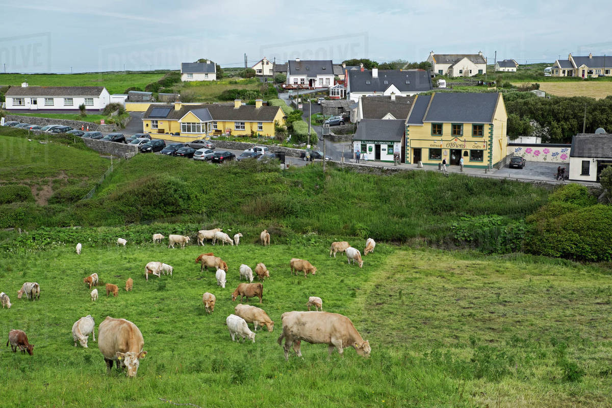 Scenic view of the coastal village of Doolin, Republic of Ireland