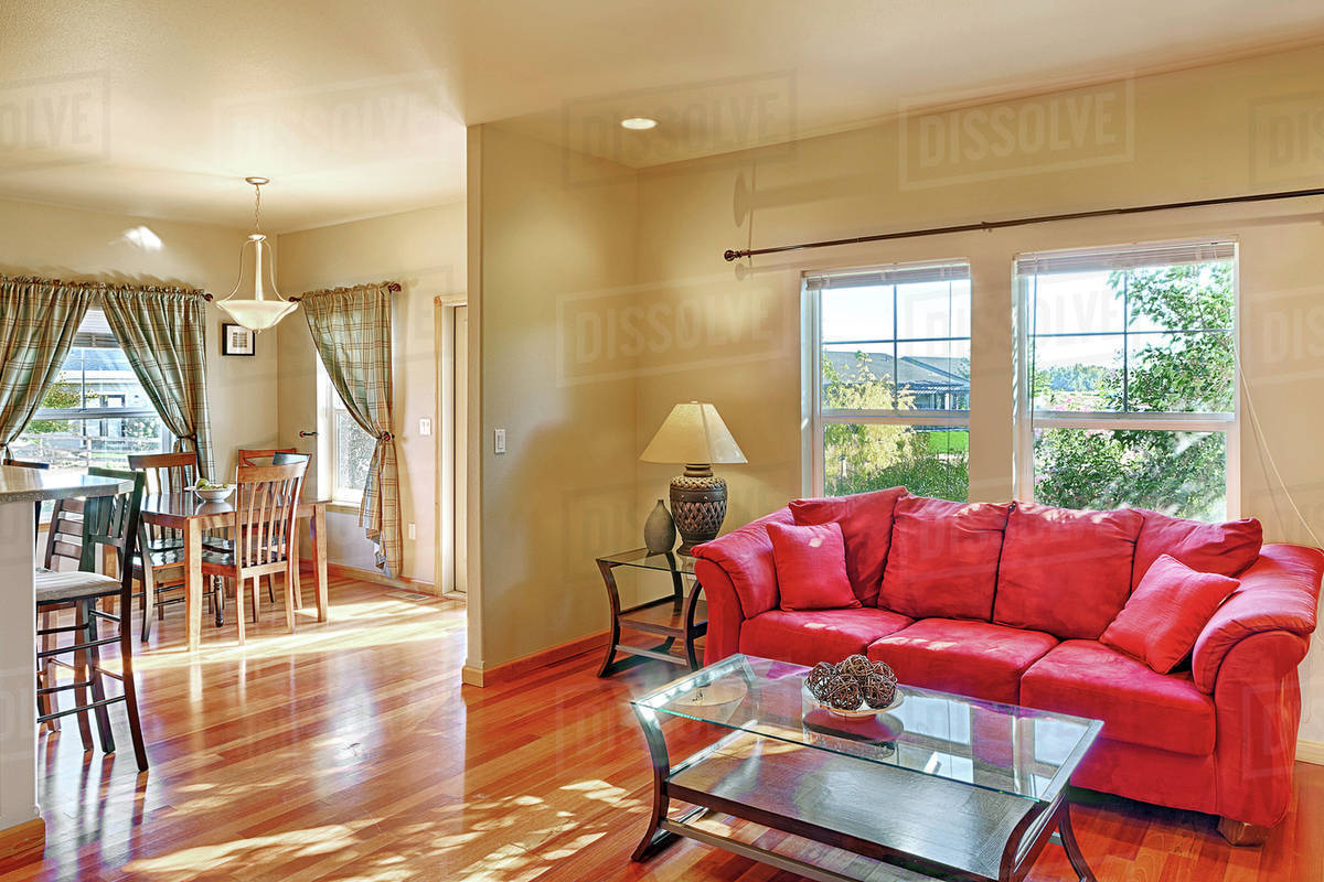 Sofa and coffee table in living room Stock Photo Dissolve