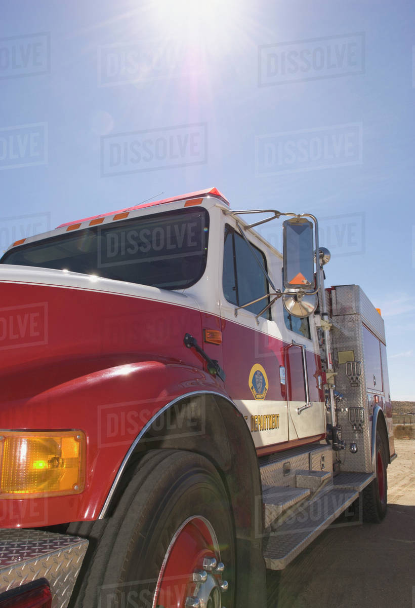 Fire truck in sunlight - Royalty-free Stock Photo | Dissolve