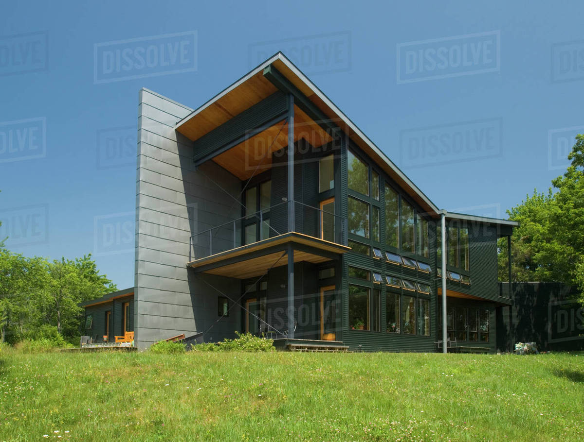 Modern Home in Blue Hill, Maine Stock Photo Dissolve