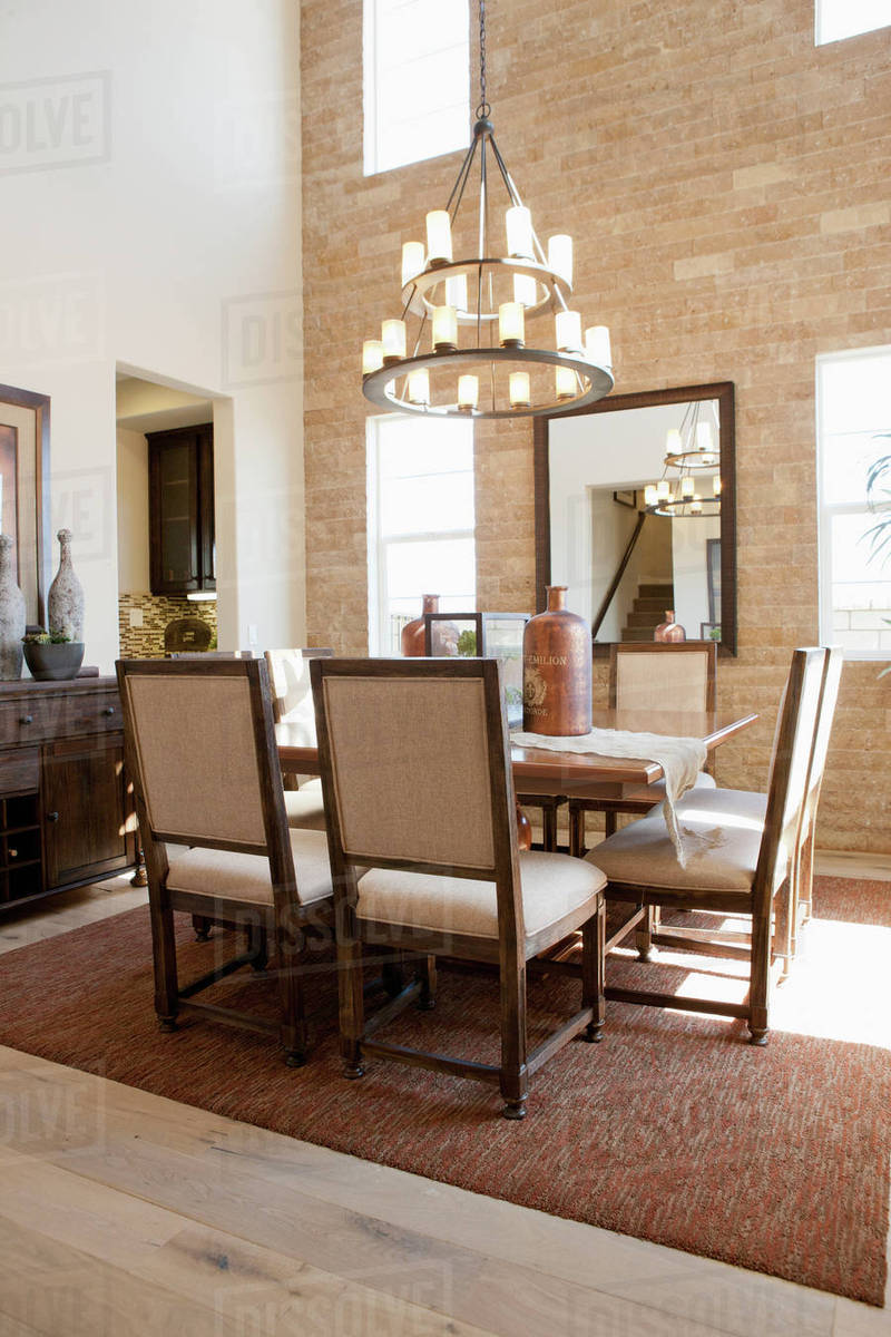 Chandelier Above Dining Table Stock Photo Dissolve Chandelier Above Dining Table Stock