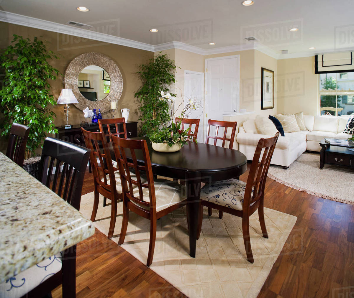 Small dining area between kitchen and living room - Royalty-free Stock ...