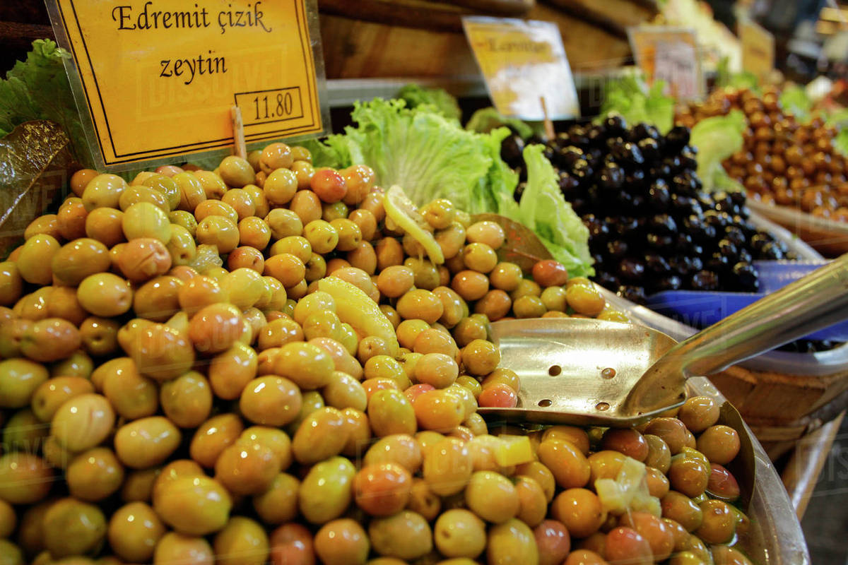 Olives at market Stock Photo Dissolve