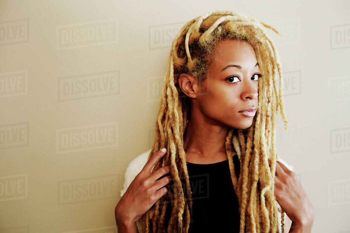 Close Up Of Black Woman With Dreadlocks Stock Photo Dissolve