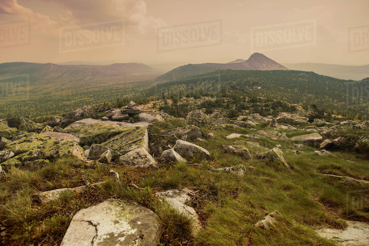 Rocky field in remote landscape Stock Photo Dissolve