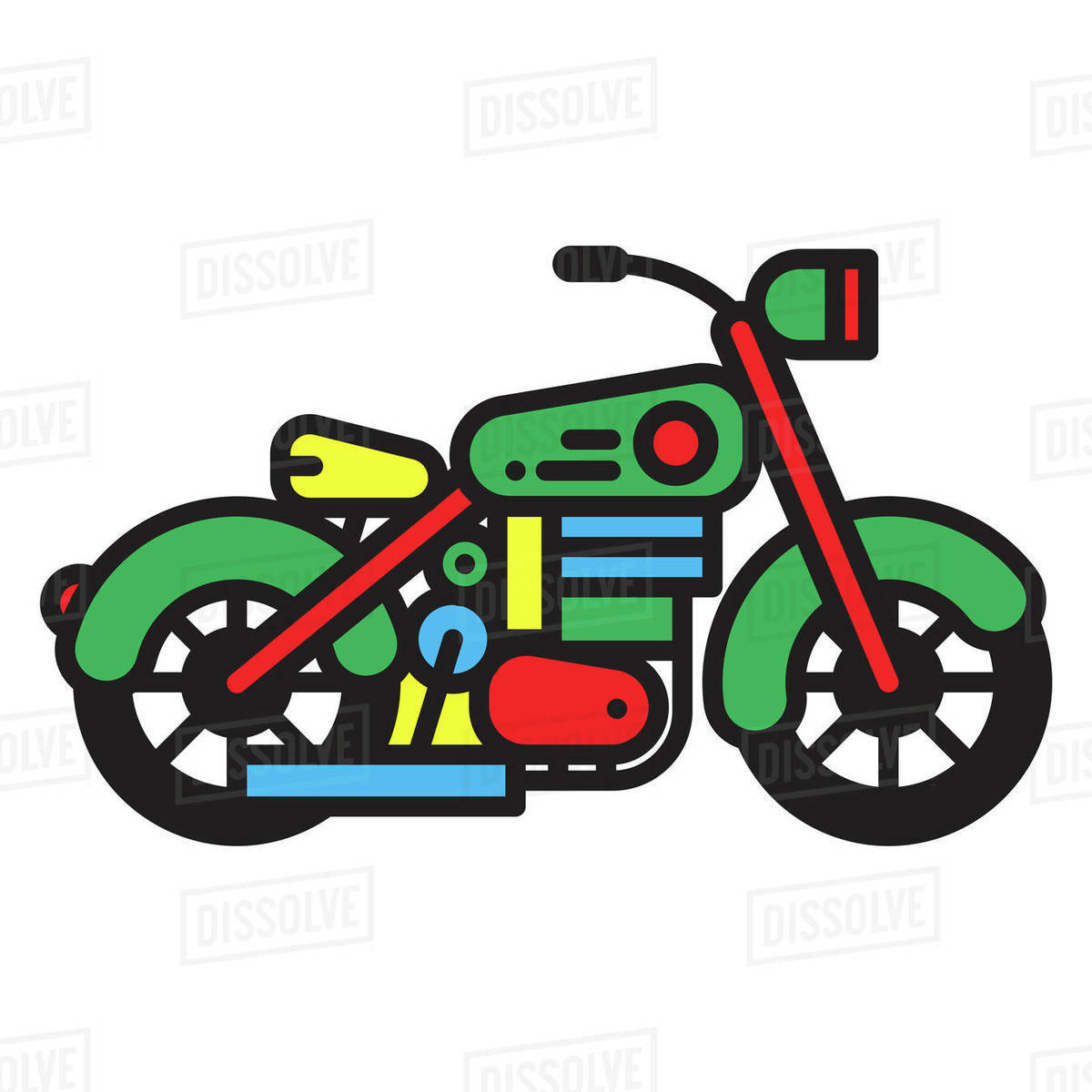 Illustration of a motorbike against white background Royalty-free stock photo