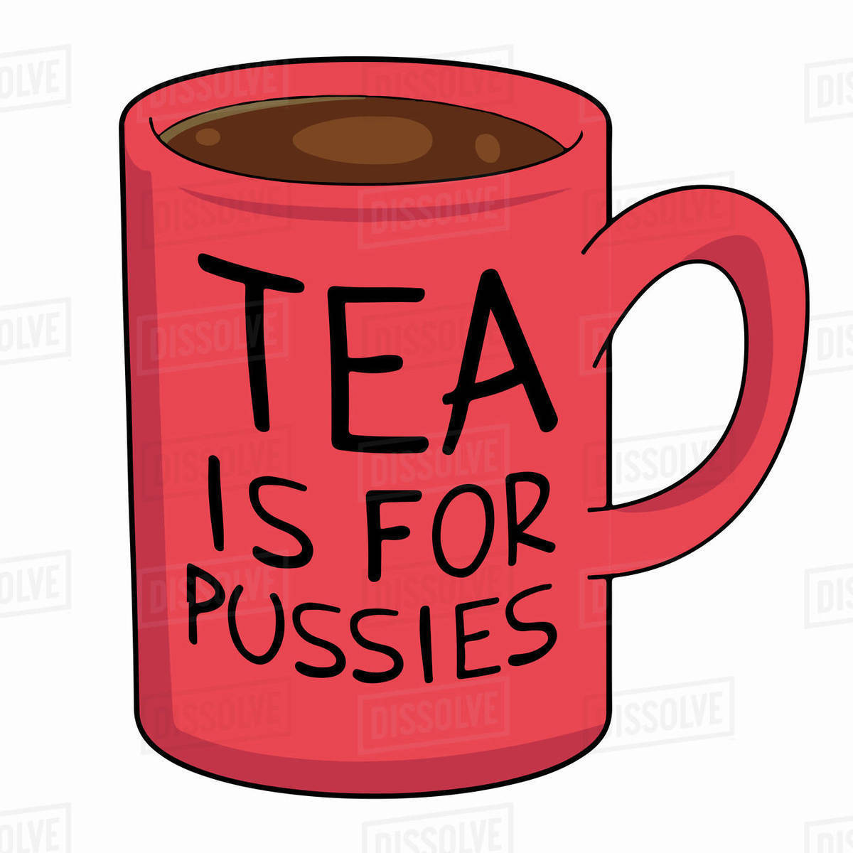 Illustration of tea mug with slogan against white background Royalty-free stock photo