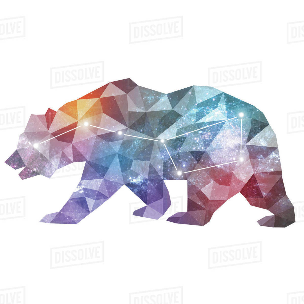 Illustration of constellation of great bear against white background Royalty-free stock photo