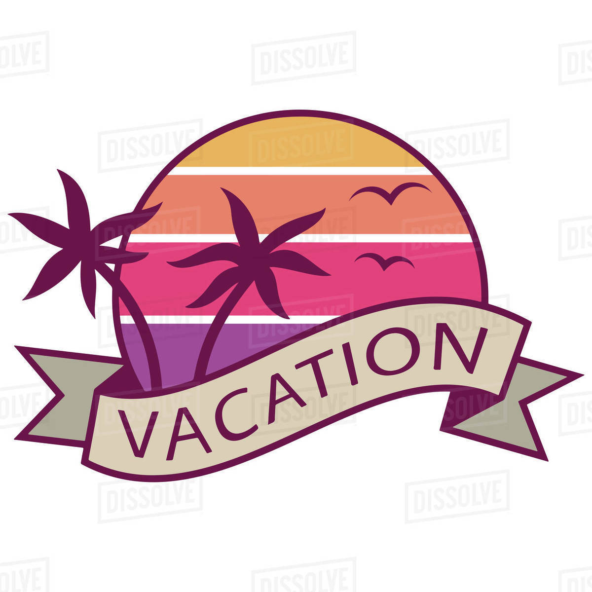 Illustration of vacation logo isolated on white background Royalty-free stock photo