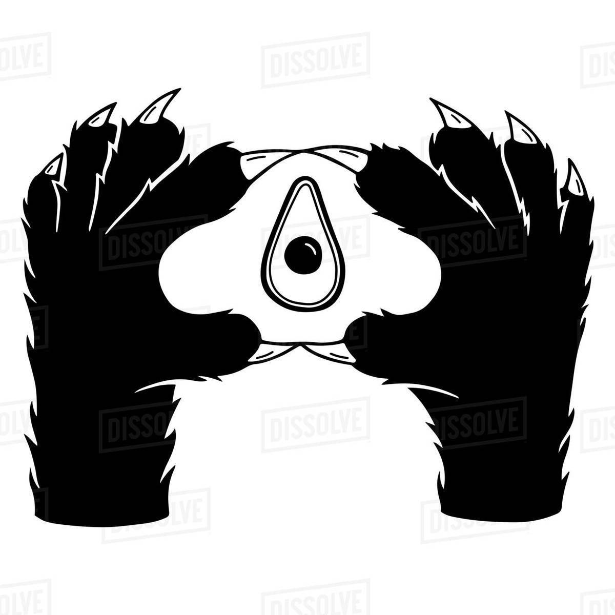 Illustration of a cat's paws gesturing against white background Royalty-free stock photo