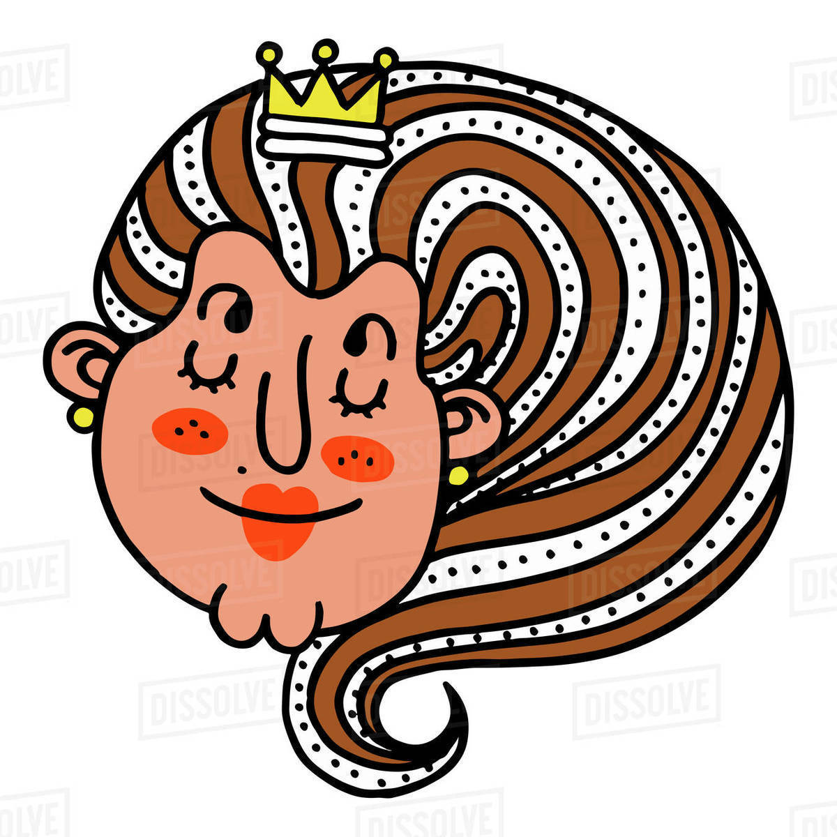 Cartoon illustration of queen against white background Royalty-free stock photo