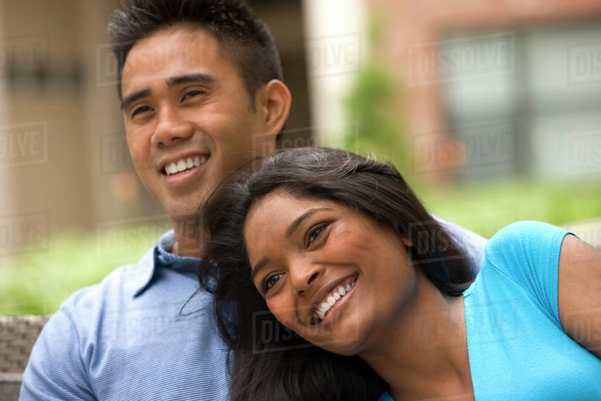 Happy couple smiling Royalty-free stock photo