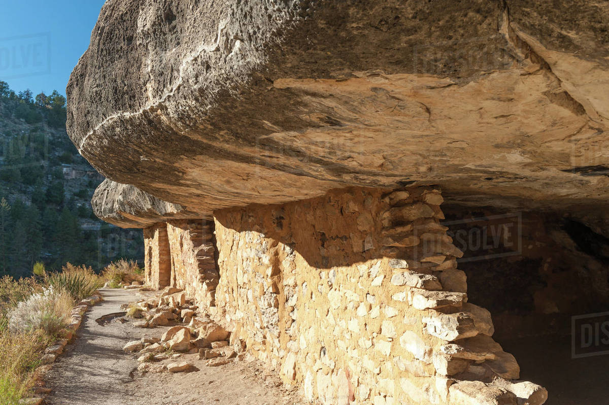 USA, Arizona, Walnut Canyon cliff dwellings Stock Photo Dissolve