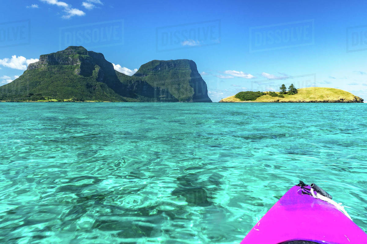 Kayaking on lagoon, Lord Howe Island, New South Wales, Australia