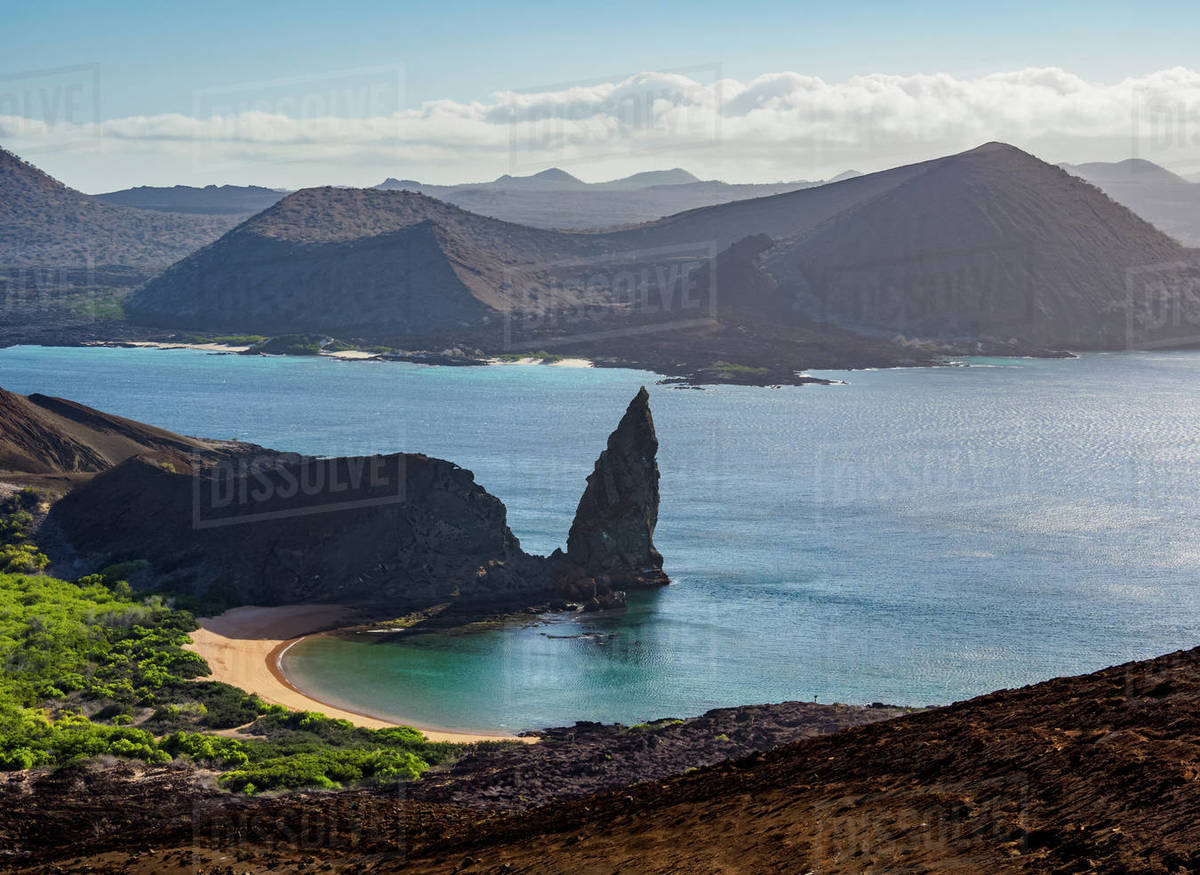 Pinnacle Rock, elevated view, Bartolome Island, Galapagos, UNESCO World