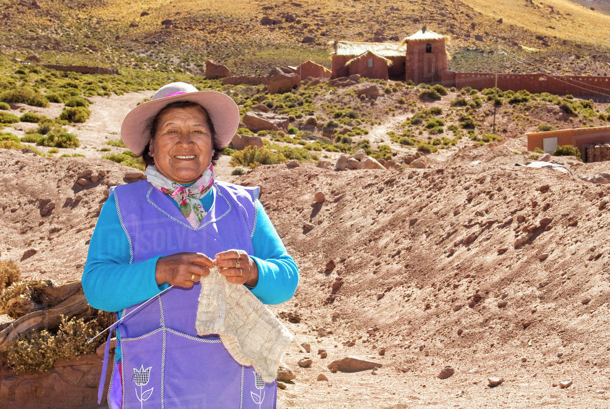 Old woman, San Pedro de Atacama, Chile, South America Royalty-free stock photo