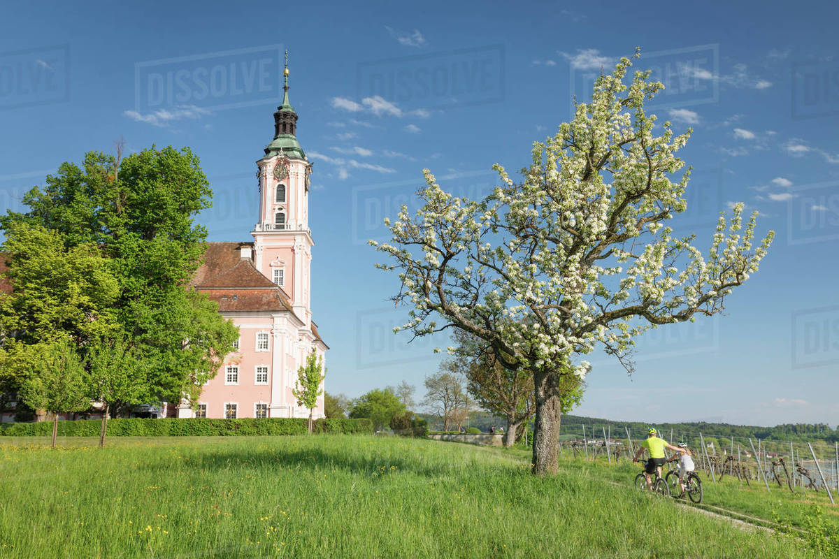 Birnau Pilgrimage Church, Unteruhldingen, Lake Constance, Baden-Wurttemberg, Germany, Europe Royalty-free stock photo