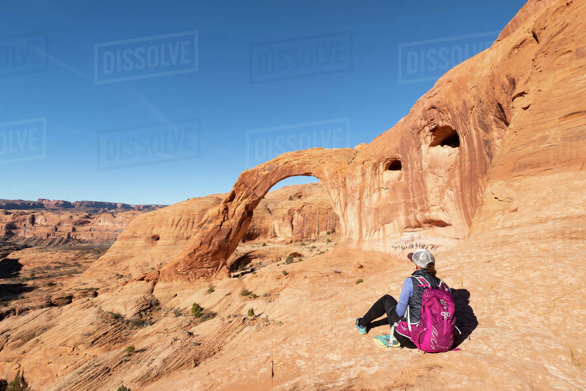 Corona Arch and Bootlegger Canyon, Moab, Utah, United States of America, North America Royalty-free stock photo