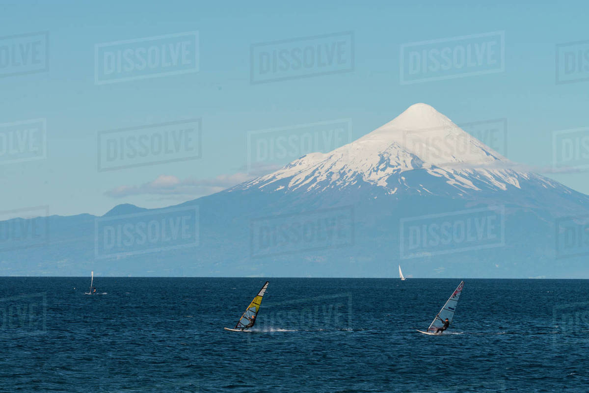 Llanquihue and Volcan Osorno, Puerto Varas, Chilean Lake District, Los Lagos, Chile, South America Royalty-free stock photo